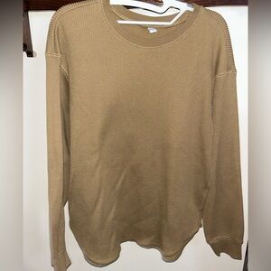 Uniqlo Beige Waffle Knit Top